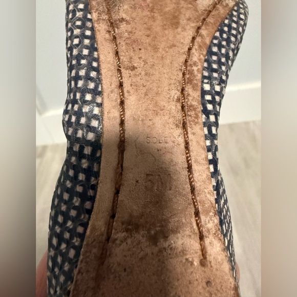 Tory Burch Black White Caroline 2 Ballet Flats Women’s Size 5 - Picture 5 of 9